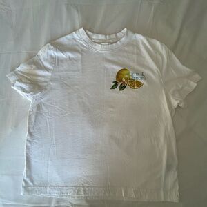 H&M White Tee with Lemon Graphic